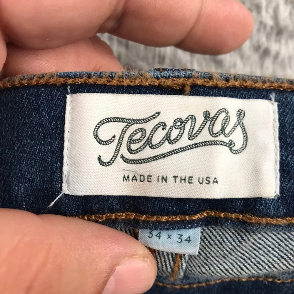 Tecovas Slim Jean Mens 34 (33x34) Medium Blue Handcrafted Western Cowboy Denim